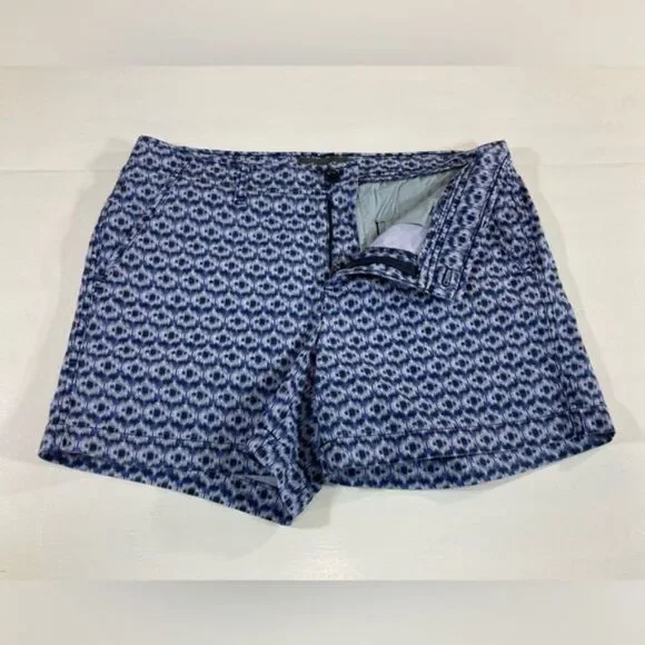 Eddie Bauer Atlantic Poplin Shorts 6 Blue Mid Rise Chino Stretch Hiking - Picture 5 of 9